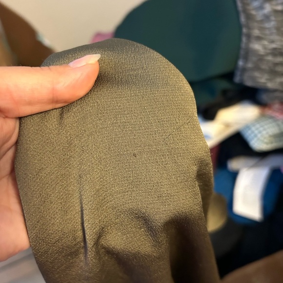 Express Olive Green Satin V-Neck Tank - Picture 4 of 4